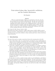 Noise-induced phase slips, log-periodic oscillations, and the Gumbel distribution Nils Berglund