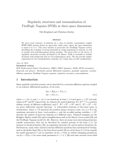 Regularity structures and renormalisation of FitzHugh–Nagumo SPDEs in three space dimensions