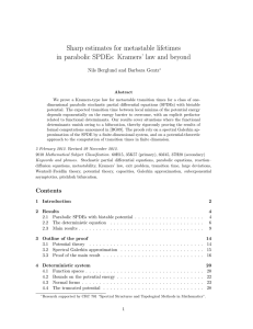 Sharp estimates for metastable lifetimes Nils Berglund and Barbara Gentz