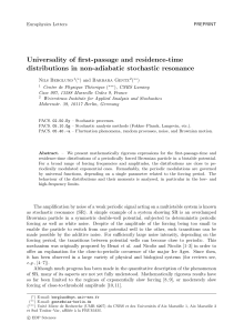 Universality of first-passage and residence-time distributions in non-adiabatic stochastic resonance