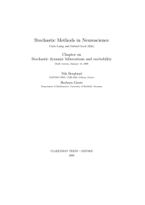 Stochastic Methods in Neuroscience Chapter on Stochastic dynamic bifurcations and excitability Nils Berglund