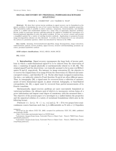 SIGNAL RECOVERY BY PROXIMAL FORWARD-BACKWARD SPLITTING