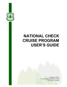 NATIONAL CHECK CRUISE PROGRAM USER’S GUIDE