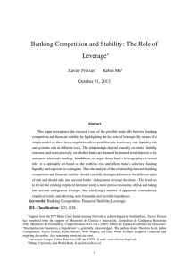 Banking Competition and Stability: The Role of Leverage * Xavier Freixas