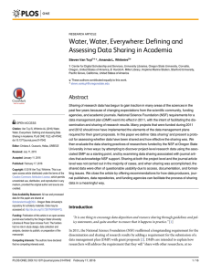 Water, Water, Everywhere: Defining and Assessing Data Sharing in Academia
