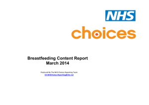 Breastfeeding Content Report March 2014 Produced By The NHS Choices Reporting Team C