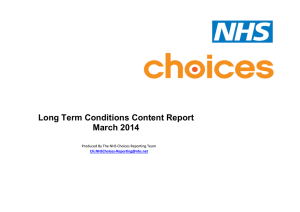 Long Term Conditions Content Report March 2014 C