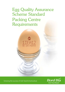 Egg Quality Assurance Scheme Standard Packing Centre Requirements