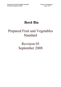 Bord Bia Prepared Fruit and Vegetables Standard