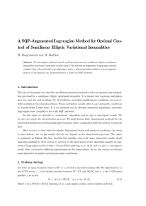 A SQP-Augmented Lagrangian Method for Optimal Con-