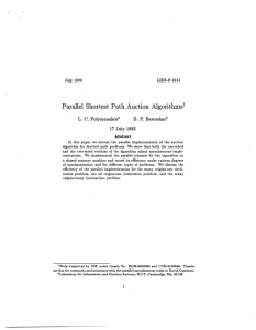 Parallel  Shortest  Path Auction  Algorithmsl Polymenakos D.  P.