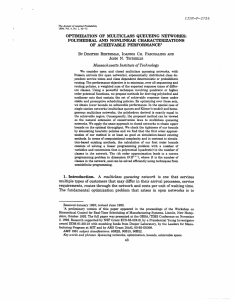 OPTIMIZATION  OF  MULTICLASS  QUEUEING  NETWORKS: