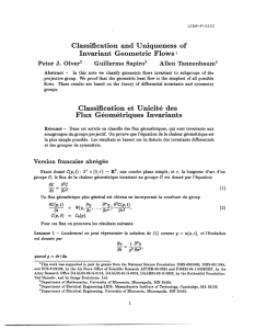 Classification  and  Uniqueness  of Peter J.  Olver