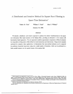 A  Distributed  and Iterative  Method  for ... Space-Time  Estimation* Toshio  M.  Chint Karl$