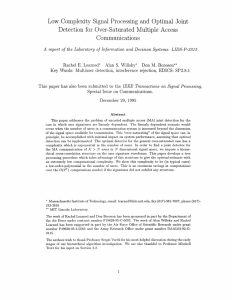 Low  Complexity  Signal  Processing  and ... Detection  for  Over-Saturated  Multiple  Access