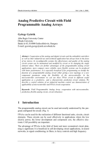 Analog Predictive Circuit with Field Programmable Analog Arrays György Györök