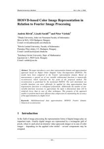 HOSVD-based Color Image Representation in Relation to Fourier Image Processing András Rövid