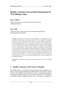 Quality Assurance in Learning Management by Web Mining Usage Imre J. Rudas