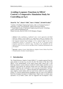 Avoiding Lyapunov Functions in MRAC Control: a Comparative Simulation Study for A
