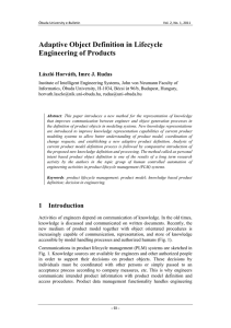 Adaptive Object Definition in Lifecycle Engineering of Products