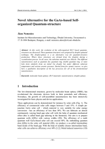 Novel Alternative for the GaAs-based Self- organized Quantum-structure Ákos Nemcsics
