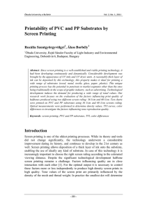 Printability of PVC and PP Substrates by Screen Printing Rozália Szentgyörgyvölgyi