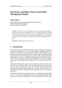 Parameters and Rules of Fuzzy-based Risk Management Models Márta Takács