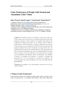 Color Preferences of People with Normal and Anomalous Color Vision Klara Wenzel