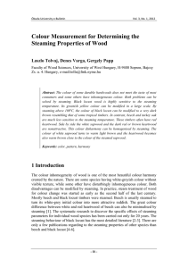 Colour Measurement for Determining the Steaming Properties of Wood