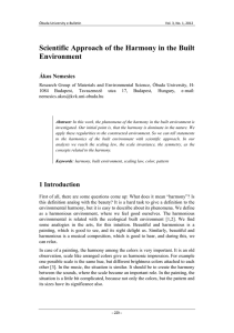 Scientific Approach of the Harmony in the Built Environment  Ákos Nemcsics