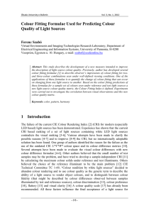 Colour Fitting Formulae Used for Predicting Colour Quality of Light Sources