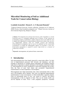 Microbial Monitoring of Soil as Additional Tools for Conservation Biology Lyudmila Symochko