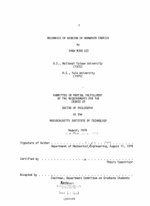 MECHANICS OF  BENDING OF NONWOVEN FABRICS SHAW  MING LEE (1972)