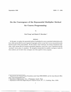 On  the  Convergence  of  the ... for  Convex  Programmingi