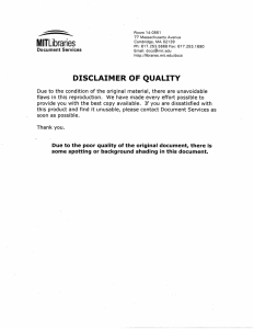DISCLAIMER  OF  QUALITY MITLibraries