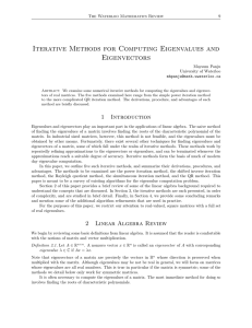 Iterative Methods for Computing Eigenvalues and Eigenvectors The Waterloo Mathematics Review 9