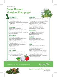 Year Round Garden Plan page SEPTEMBER JANUARY