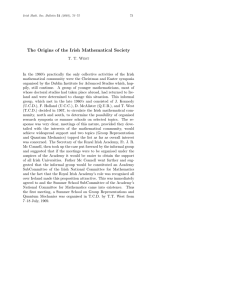 The Origins of the Irish Mathematical Society