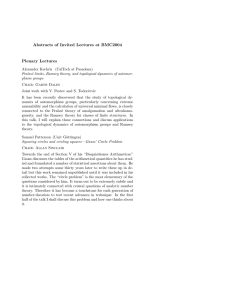 Abstracts of Invited Lectures at BMC2004 Plenary Lectures