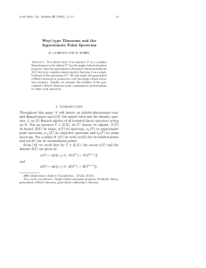 Weyl type Theorems and the Approximate Point Spectrum