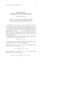 Another Proof of Hadamard’s Determinantal Inequality