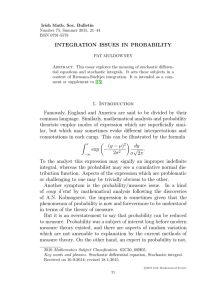 INTEGRATION ISSUES IN PROBABILITY