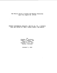 New Mexico Bureau of Mines and Mineral Resources Open File Report No.