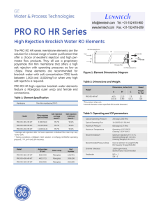 PRO RO HR Series High Rejection Brackish Water RO Elements