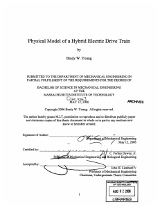 Physical Model of a Hybrid Electric Drive Train by Brady W. Young