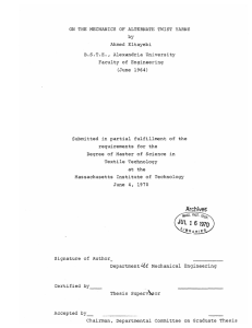 ON  THE MECHANICS  OF  ALTERNATE  TWIST ... by Faculty of  Engineering (June 1964)