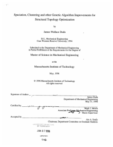 Speciation,  Clustering and  other Genetic Algorithm  Improvements ... Structural Topology  Optimization