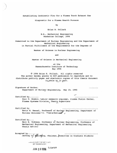 Establishing  Isokinetic  Flow for  a Plasma ... Diagnostic  for  a Plasma Hearth Furnace