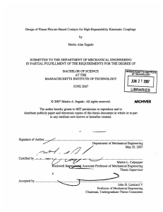 Design of Planar-Flexure-Based  Contacts  for High-Repeatability  Kinematic ... by Martin Alan Segado