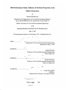 TBM Performance Study:  Influence  of the Rock ... Failure Occurrence